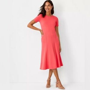 Ann Taylor Elegant Coral Midi Dress